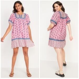 Old Navy Pink and Blue Floral Dress XL